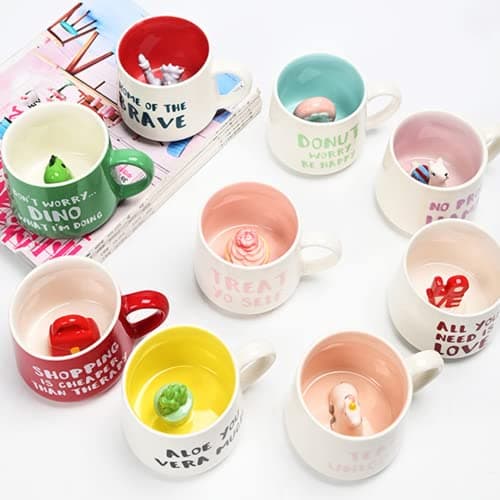 Arawat Dino Mug 3d Tazza Dinosauro Regali Per Le Donne Tazza Dinosauro Carino Tazza Dinosauro In Ceramica 350 Ml Tazza Dinosauro Tazza Da Tè Dire Tazza Tè Carino Tazza Caffè Dino Regalo Di Compleanno