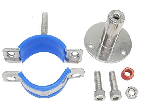 Lot de 2 supports muraux en acier inoxydable - Support de plafond - Supports de tuyau réglables - Colliers de serrage pour tuyaux de diamètre extérieur de 45 mm à 48 mm