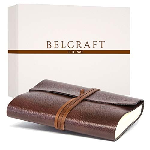 Tivoli A5 Journal Intime/Carnet de Notes RECHARGEABLE en cuir recyclé de fabrication artisanale Italienne, Cadeau Spécial, Journal de Voyage, Notebook A5 (15x21 cm) Brun