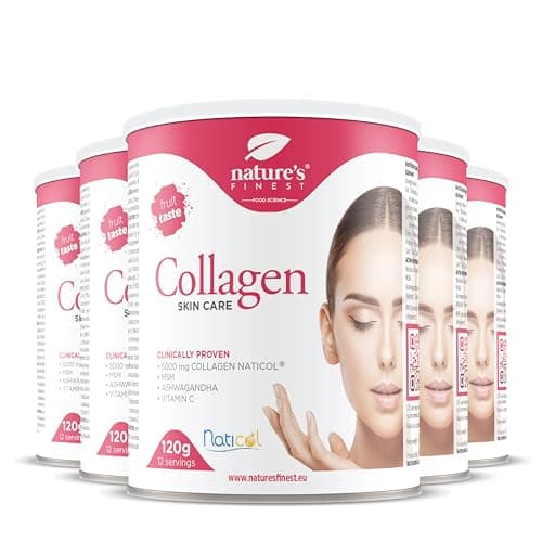 Collagène Skincare avec Naticol Collagène Marin, MSM et Vitamine C Poudre, Peptides de Collagène Marin Hydrolysé Type 1 - Collagène Cheveux et Pour la Peau, Nature's Finest by Nutrisslim