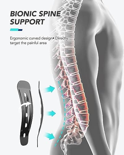 Fitomo Ceinture Lombaire, Support Lombaire pour Homme et Femme avec Ergonomique et Attelles en Fibre de Carbone, Tissu en Maille Ultra Fine, Soutien Lombaire pour Maux de Dos, Sciatique, Posture