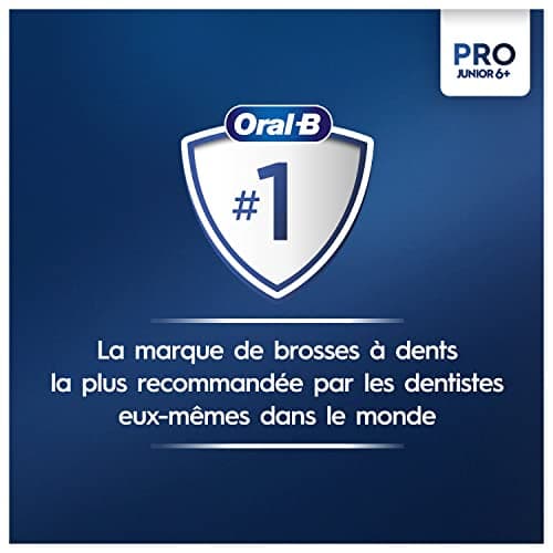 Oral-B Pro Junior Brosse à Dents Électrique Enfant, Un Nettoyage Efficace Mais Doux Pour Les Dents Sensibles, Une Bonne Hygiène Dentaire Des Enfants De 6 Ans +, 1 Chargeur, 1 Brossette Ronde, Violet