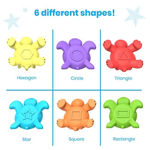 Learning Resources Kit d’activités mathématiques des tortues tactiles , apprentissage des nombres petite enfance, objets de tri mathématiques pour enfants, jouets de tri des couleurs, Montessori