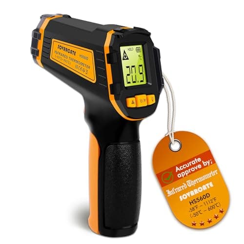 Thermomètre Infrarouge Laser Numérique Sans Contact Thermometre Cuisine -58°F~1112°F (-50°C~600°C) - Pour Patisserie, Chocolat, Bonbons, Barbec, Voiture, Viande, Conglateur - non pour les humains