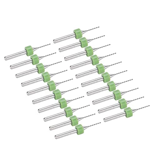 Micro Foret Spiral, 20 Pièces 0.8mm Alliage d'Acier au Tungstène Circuit Imprimé Micro Twists Ensemble d'Outils de Poinçonnage Vertical