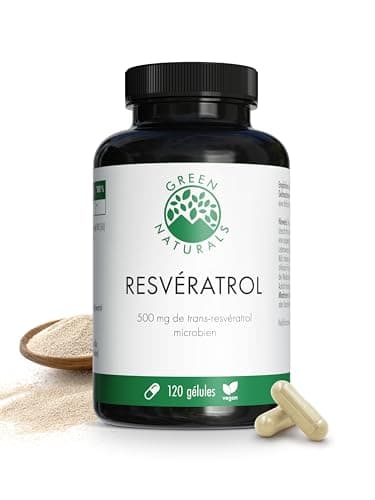 Resvératrol (120 capsules à 500mg de trans-resvératrol) de levure - Fabrication allemande - 100% Végétalien & Sans Additifs - Stock pour 4 mois
