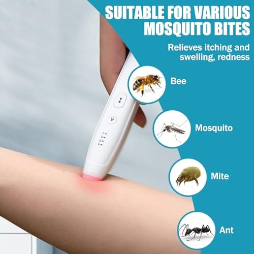 OBEST Guérisseur de piqûres d'insectes,rechargeable, portable,anti-piqûres d'insectes,dispositif contre des démangeaisons,douleurs et gonflements,appareil soulageant piqûres anti moustique