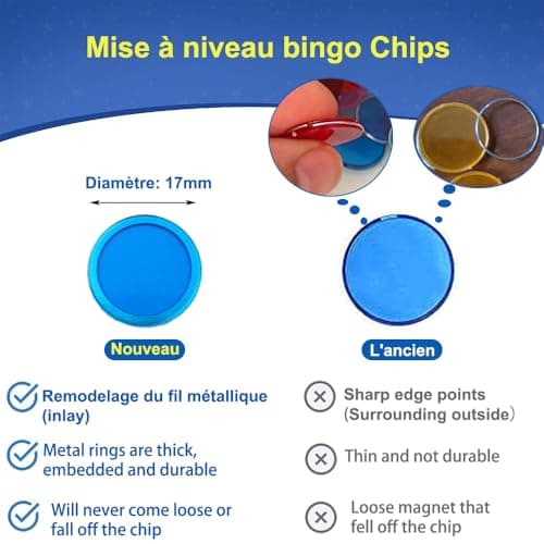 Kit de Bingo Magnétique - 1 Bâton Magnétique + 100 Jetons Loto - Jeu Éducatif pour Enfants et Accessoire Pratique de Stockage (Rouge)