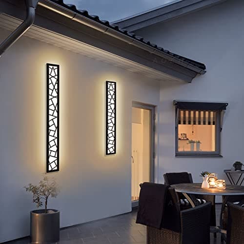 Applique Murale Longue étanche Ip65 Eclairage Mural LED En Intérieure Et Extérieure, Aluminium Nid D'oiseau Pour Terrasse Jardin Garage, Blanc Chaud, L60cm * 1