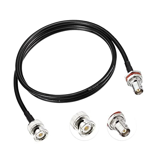 Superbat Câble RG58 Câble BNC 1m BNC Mâle à BNC Femelle Câble d'Extension 50Ohm Coaxial Antenne Radio, Utilisé pour Scanner Ham Radio Amateur Microphone Sans Fil Antenne, etc. (2 pièces)