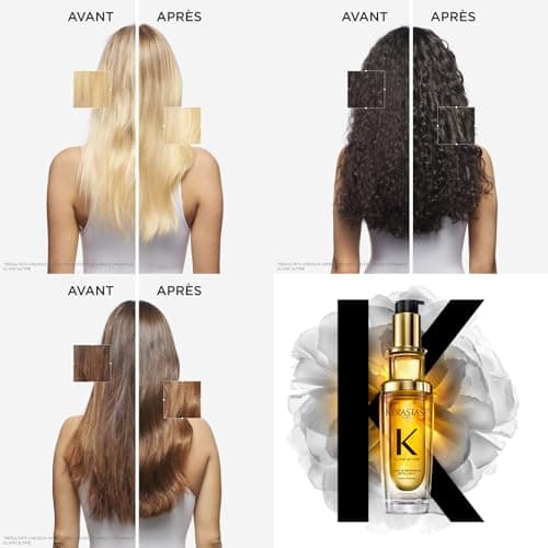 KÉRASTASE Elixir Ultime - L'Huile Originale - Huile Capillaire Nourrissante Multi-Usage - Soin Thermo-Protecteur Sans Rinçage - Huiles de Camélia, Marula & Argan - Tous Types de Cheveux - 30ml