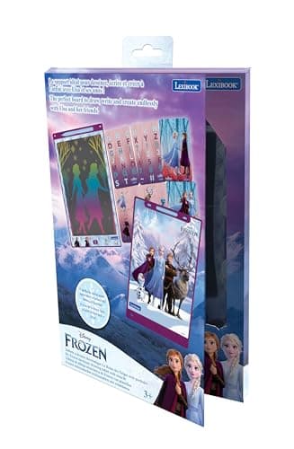 Lexibook, Ardoise Magique La Reine des Neiges, Jouet Artistique et créatif pour Filles et garçons, Format A4 avec dessins multicolores, Violet/Bleu, CRT10FZ
