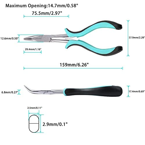 SPEEDWOX Mini Pince à Bec Courbé de 15,2 cm - Outil de Fabrication de Bijoux - Pince de Précision à Mâchoire Lisse