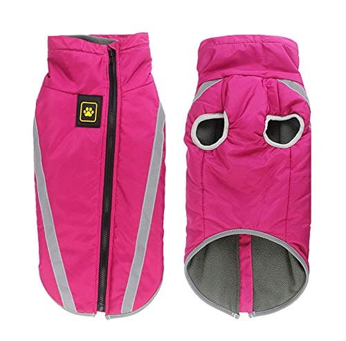 Idepet Manteau de Chien imperméable Veste Chaude d'hiver, vêtements pour Animaux de Compagnie Coupe-Vent Tenue de Veste de Chien pour Petits Chiens de Taille Moyenne avec Trou de Harnais XL-6XL