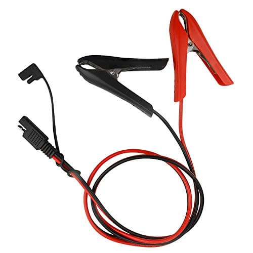 WMYCONGCONG Lot de 2 Pince crocodile SAE vers batterie 14AWG 12V Câble de déconnexion rapide SAE à 2 broches Adaptateur pour pinces crocodiles pour moto et voiture