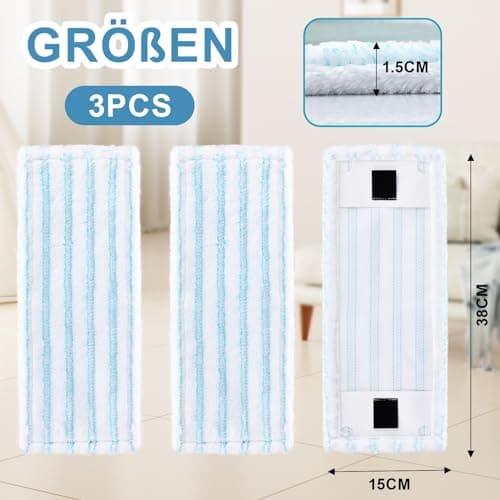 DYDHRER Lot de 3 serpillères de Rechange compatibles avec Leifheit Clean Twist M Ergo Micro Duo,moppe Compatible leifheit serpillière,serpillères de Rechange en Microfibre pour Tous Les sols