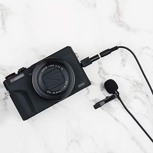 KIWIFOTOS - Microphone Lavalier Omnidirectionnel, 3.5mm TRS TRRS Microphone Lavalier Lapel pour Caméscopes pour Caméscopes PC Smartphones Caméscopes Zoom Handy Recorders (2m / 6.6 ')