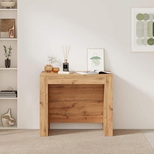 Mobili Fiver, Table Console Extensible avec rallonges intégrées, Easy, 45(305) x 90 cm, Bois Rustique, pour 12 Personnes, Console Extensible pour Salle à Manger et entrée, Made in Italy