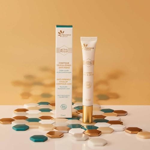 Fleurance Nature- Contour Yeux et Lèvres anti-rides Bio Elix Royal- Soin Visage femme anti rides- Cosmetique certifié Bio Cosmos- Soin Facial Acide Hyaluronique- Ecocert- 21202
