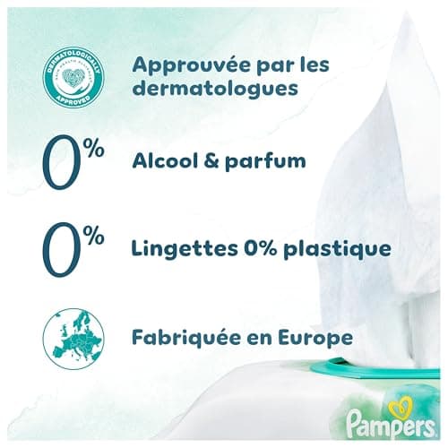 Pampers Harmonie Aqua, 1152 Lingettes pour Bébé (24x48), Sans Plastique, Certifié OEKO-TEX, Protection De La Peau Délicate Avec 99% D’Eau, Aide à restaurer le pH naturel de la peau