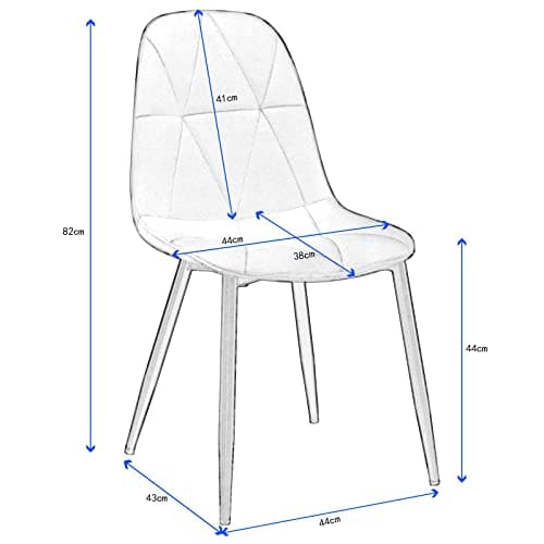Lestarain Lot de 4 Chaises de Salle à Manger, Chaise Salon, Chaise Scandinave, Chaise de Cuisine en Velours avec Pieds en métal, Assise Rembourré, Nior LCNI109004-4