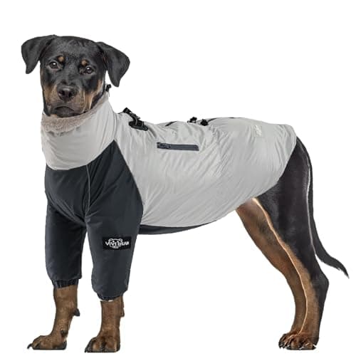 Manteau pour chien - Chaud - Imperméable - Coupe-vent - Matériau et doublure en cachemire - Manteau de pluie pour chien avec cordon réglable - Poche utilitaire - Manteau d'hiver pour chien avec