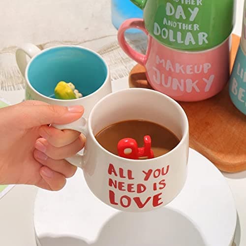 Biigming Tasse à café 3D en céramique avec motif animal à l'intérieur, 350 ml, faite à la main, tasse à lait cadeaux pour Noël, anniversaire, fête des mèresamis, enfants (Dinosaure vert)