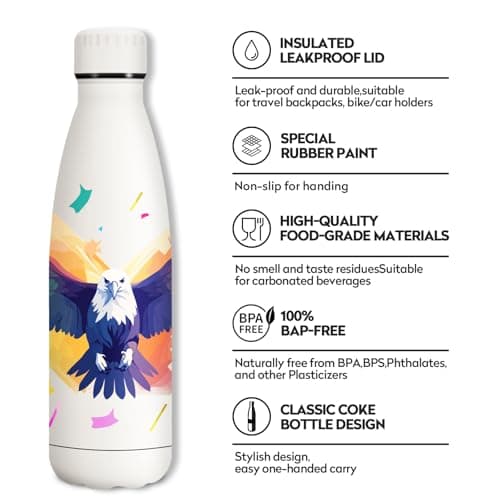 KollyKolla Gourde Isotherme 500ml, Bouteille Isotherme Personnalisée, Bouteille Isotherme Double Paroi, Gourde Reutilisable sans BPA, Bouteille Isotherme pour Enfant, Adulte, l'école, Fitness