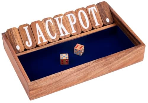 Engelhart - 350121 - Shut The Box 2 Joueurs - Jeu de Trac - Jeu de café - Jeu de Famille - Jeu en Bois Ecologique - à partir de 6 Ans