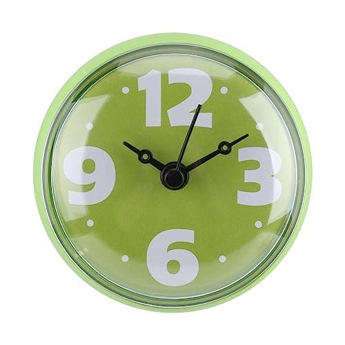 Jeanoko Horloge de Salle de Bain Ventouse Horloge Murale étanche Bain Douche Horloge Horloge Murale pour Fenêtre Miroir (Vert)