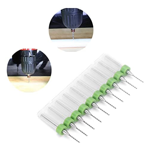 Micro Foret Spiral, 20 Pièces 0.8mm Alliage d'Acier au Tungstène Circuit Imprimé Micro Twists Ensemble d'Outils de Poinçonnage Vertical