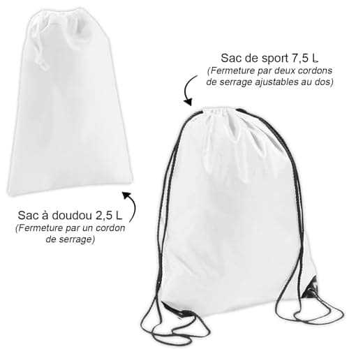 Sac à doudou ou sac de gym personnalisable – Ajoutez le prénom | Cadeau enfant | Plusieurs motifs | Polyester | Cordon de serrage (Renard)