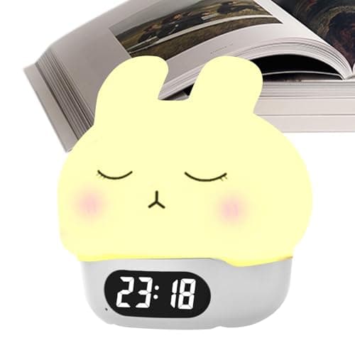 Réveil Lapin,Réveil Lapin,Lapin en Silicone Pat Light | Lumière de Pat en Silicone en Forme de Lapin, réveil numérique en Forme de Lapin, Lampe de réveil Amusante pour Chambre à Coucher et Salon d'