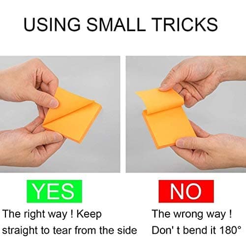 ZCZN Feuillets autocollants 16Blocs Sticky Notes de 8 couleur vive, 76 x 76 mm, 100 feuilles/Bloc Self-sticky Notes, 16Blocs