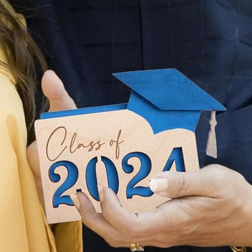 Zasdvn Porte-monnaie pour cartes de remise de diplôme, porte-cartes de remise de diplôme, en bois, élégant étui de rangement multi-degrés pour les diplômés du baccalauréat