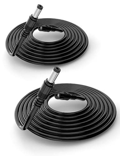 Tonton 2PACK 3M DC Câble d'extension d'alimentation Compatibilité avec Les caméras Reolink RLC-810A; RLC-823A; RLC-510A; RLC-520A; RLC-811A; RLC-820A; RLC-523WA; RLC-510WA; E1 Outdoor (2 Pack)