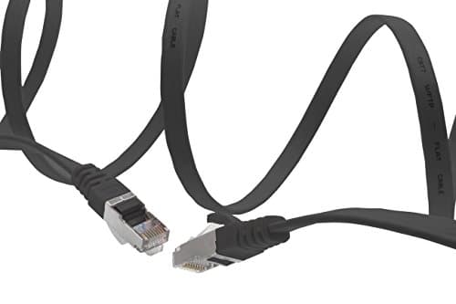 1aTTack.de 1m - noir - 5 pièces Câble ruban LAN Ethernet Gigabit CAT.7 (RJ45) câble réseau câble brut (10Gbit/s) câble d'installation plat mince compatible avec Cat.5 - Cat.5e - Cat.6