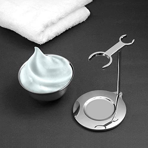 GRUTTI- Ensemble de blaireaux de rasage haut de gamme, avec porte-brosse et brosse luxueux, rasoir 3 couches pour ensemble de rasage