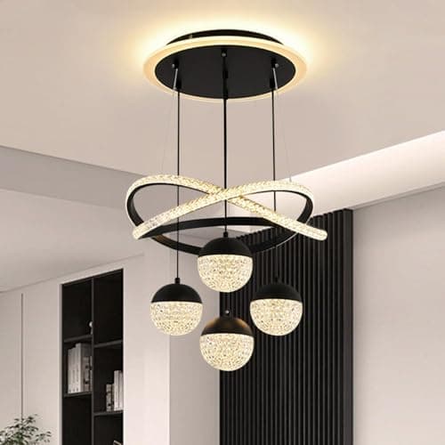 VTAMng Lustre de table à manger LED doré moderne suspension à intensité variable adapté à l'îlot de cuisine salle à manger salon plafonnier moderne à hauteur réglable luminaire de décoration d'intérie