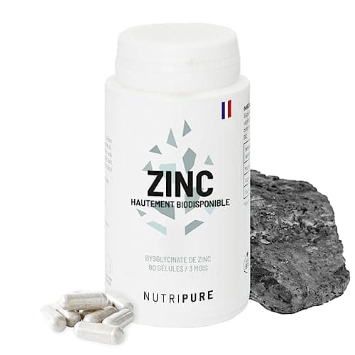 Nutripure | Zinc Bisglycinate 15 mg Haute Qualité ALBION® | Haute Absorption | Antioxydant, Renfort Système Immunitaire, Haute Biodisponibilité | 90 Gélules Végétales | Vegan | Made in France