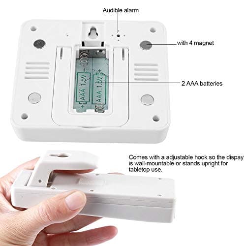 Heaveant Thermomètre de Réfrigérateur, Thermomètre de Frigo Numérique Thermomètre de Congélation d'alarme Sonore Numérique sans fil avec affichage Min/Max de capteur 2PCS