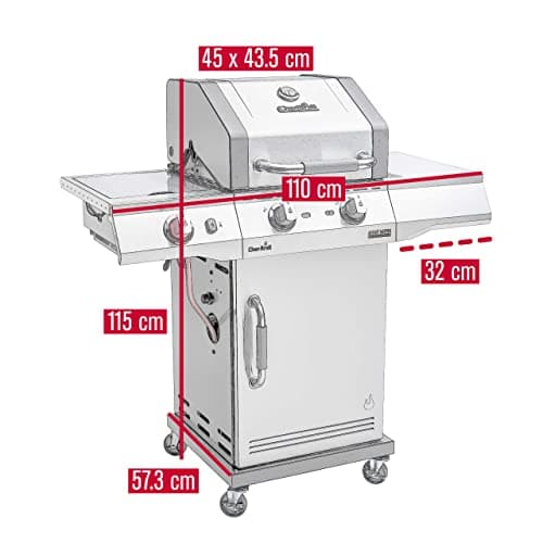 Char-Broil Advantage PRO S 2 - Barbecue à gaz à 2 Brûleurs, avec TRU-Infrared Technology et Brûleur Sear 900 °C Acier Inoxydable