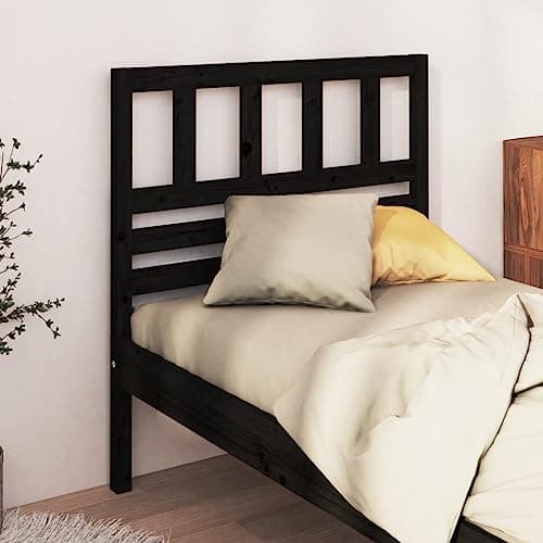 Coavain Tete de Lit 81 cm Tête de Lit Bois Noir 81x4x100 cm