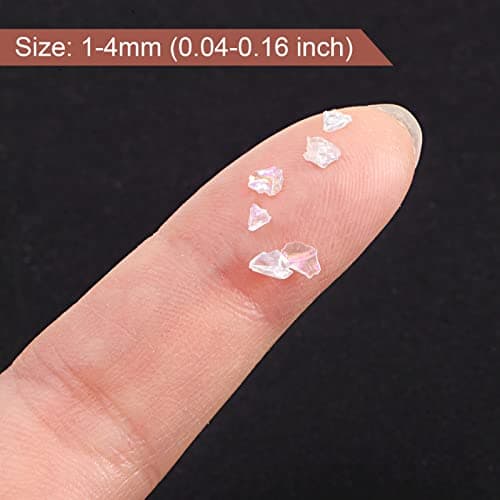 sourcing map 3 Couleurs Paillettes Verre Métallique Pilé Concassé, 1-4mm Irregulier pour Artisanat Bricolage Bijoux Vase Remplissage Epoxy Résine 28g Brillant Couleur Série