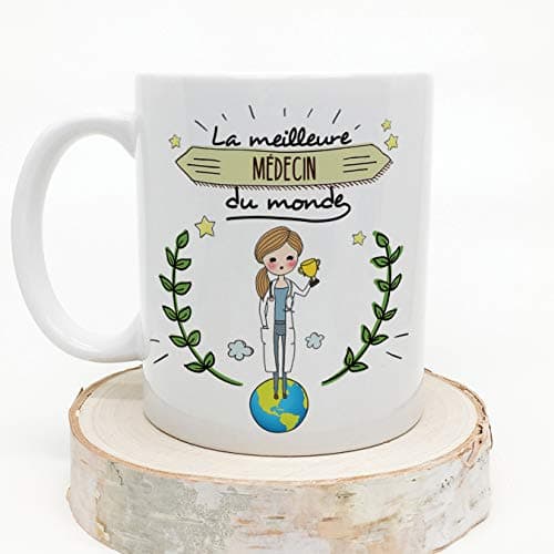Médecin Tasses Originales de café et Petit-déjeuner à Donner Travailleurs Professionnels - La Meilleure Médecin du Monde - Céramique 350 ML