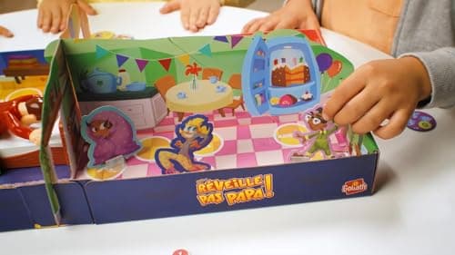 REVEILLE PAS PAPA - Jeu de Société Drôle pour Enfants - A partir de 4 Ans - Développant Concentration, Réflexion et Motricité - A Jouer en Famille ou entre Amis - 2 à 6 joueurs - 20 Min
