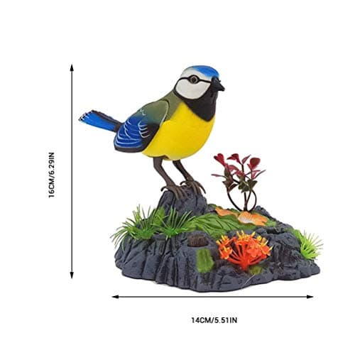 Jouet électronique d'oiseaux Chantant Le Chant des Oiseaux, Oiseau Dansant gazouillant avec Activation du capteur de Mouvement Enfants Jouet Animal électrique décor de Cage à Oiseaux pour Le Jardin