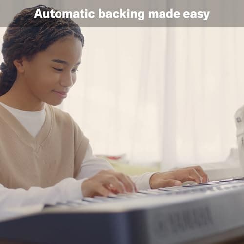 Yamaha PSR-E383 Clavier portable pour débutants, 650 voix d'instruments authentiques avec touches tactiles et une polyphonie de 48 notes