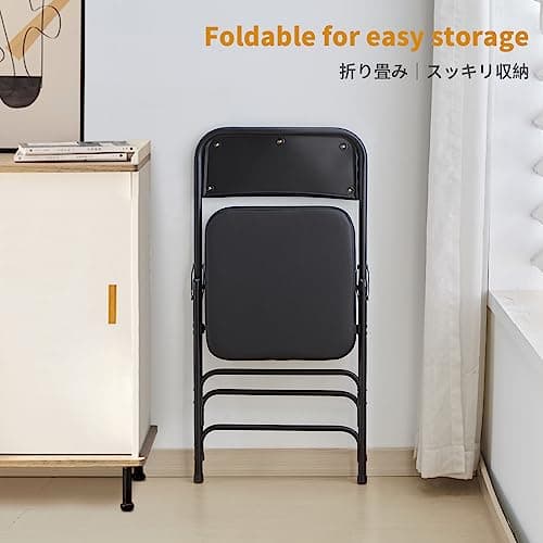 BOOSDEN Chaise Pliante, Chaise Pliante Confortable, Chaise Pliante Salle a Manger, Chaise pliante à 5cm rembourrage épais, Chaises Pliantes pour Cuisine,Bureau,Extérieur,Jardin, Charge maximale 136 kg