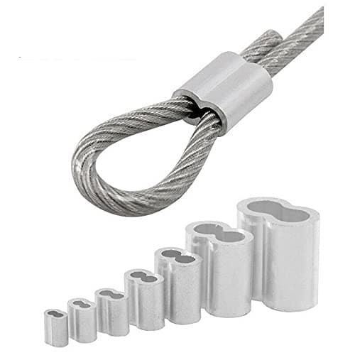 Constrabo® | 10x Manchons à sertir en aluminium avec double embouts 9.0 mm & 10.0 mm | Ferrules en aluminium, clip à sertir, manchons de presse, manchons à sertir, connecteurs pour câbles